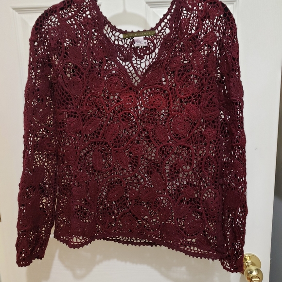 Peruvian Connection 2 Piece Crochet Sweater/Camisole S - Picture 8 of 15